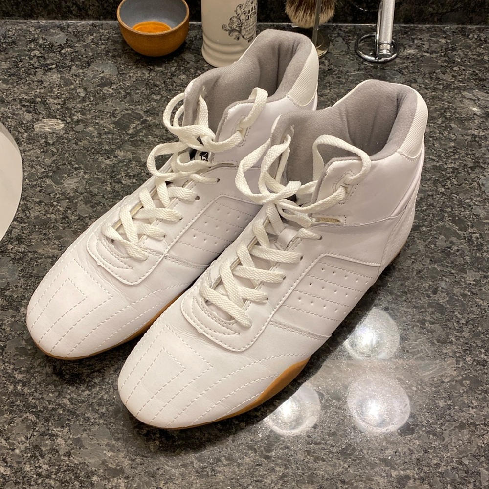 Otomix white hi-top weightlifting shoes